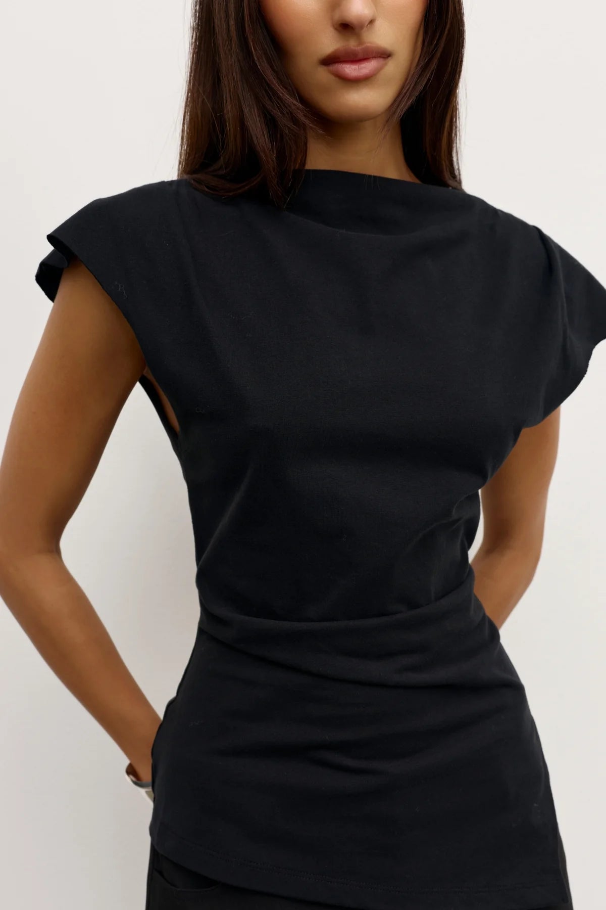 Elysian Collective Bayse Brand Liana Top Black