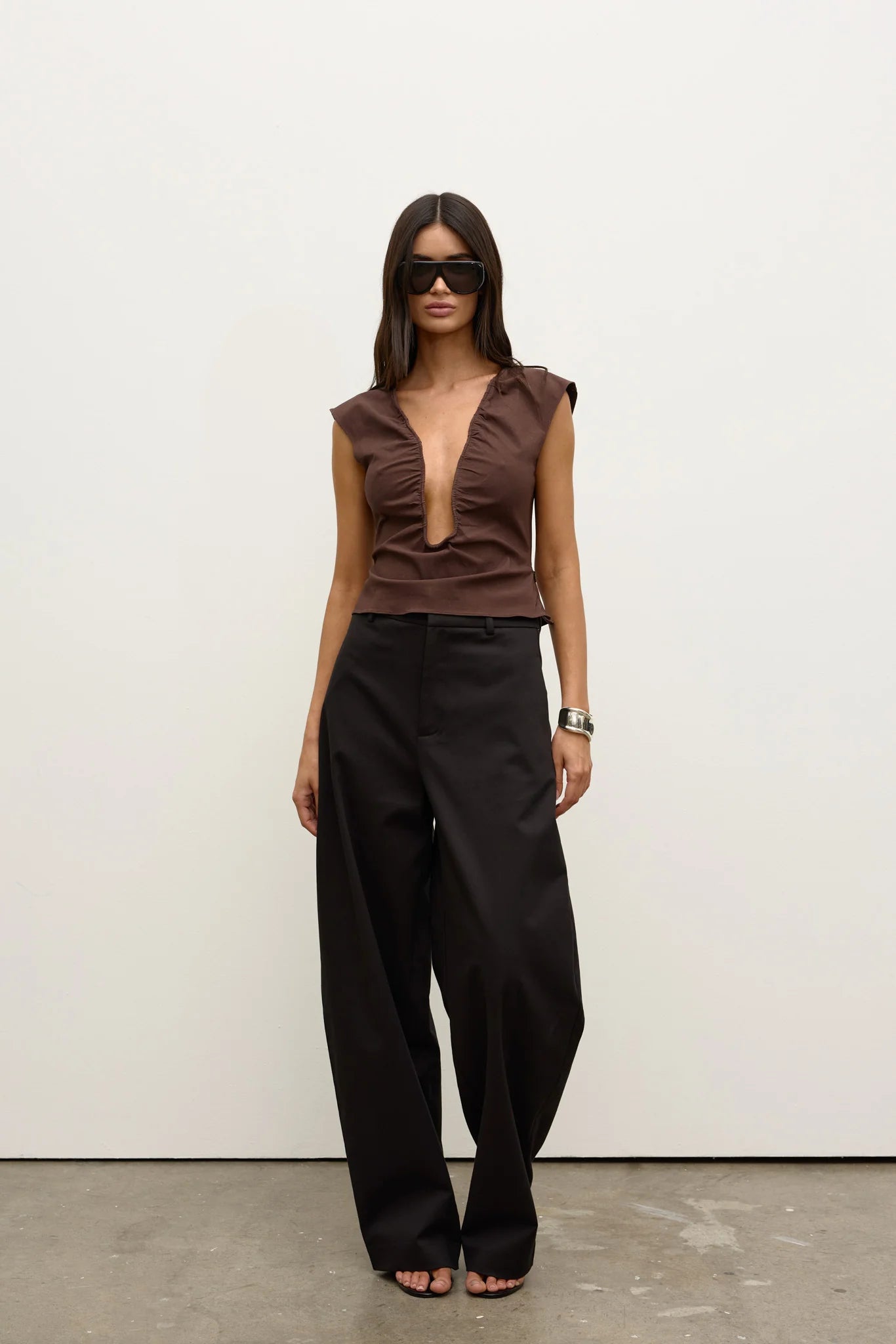 Elysian Collective Bayse Brand Rani Top Chocolate