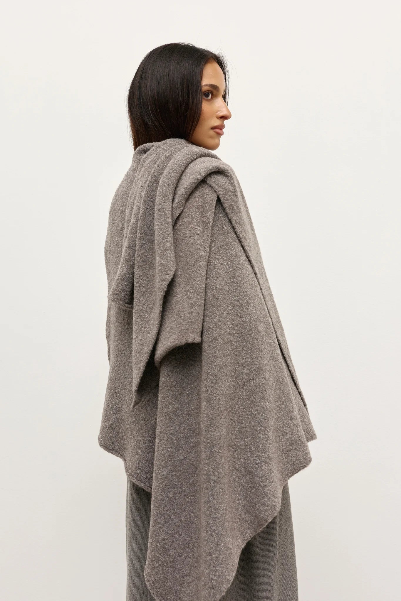 Elysian Collective Bayse Brand Soba Scarf Soft Beige Grey