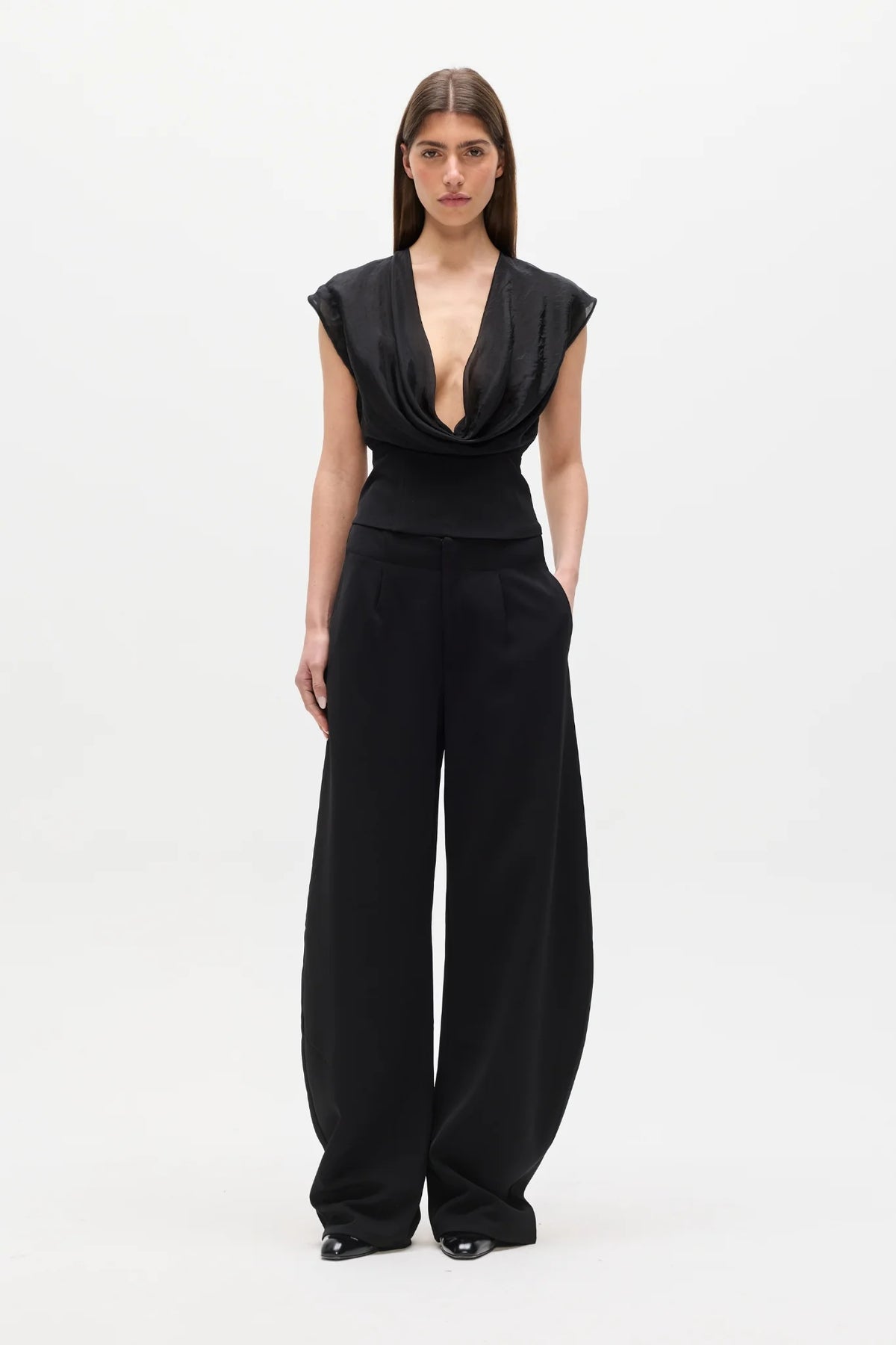 Elysian Collective Bayse Brand Tessie Top Black