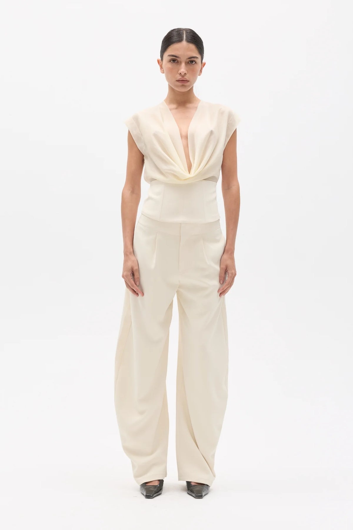Elysian Collective Bayse Brand Tessie Top Ivory