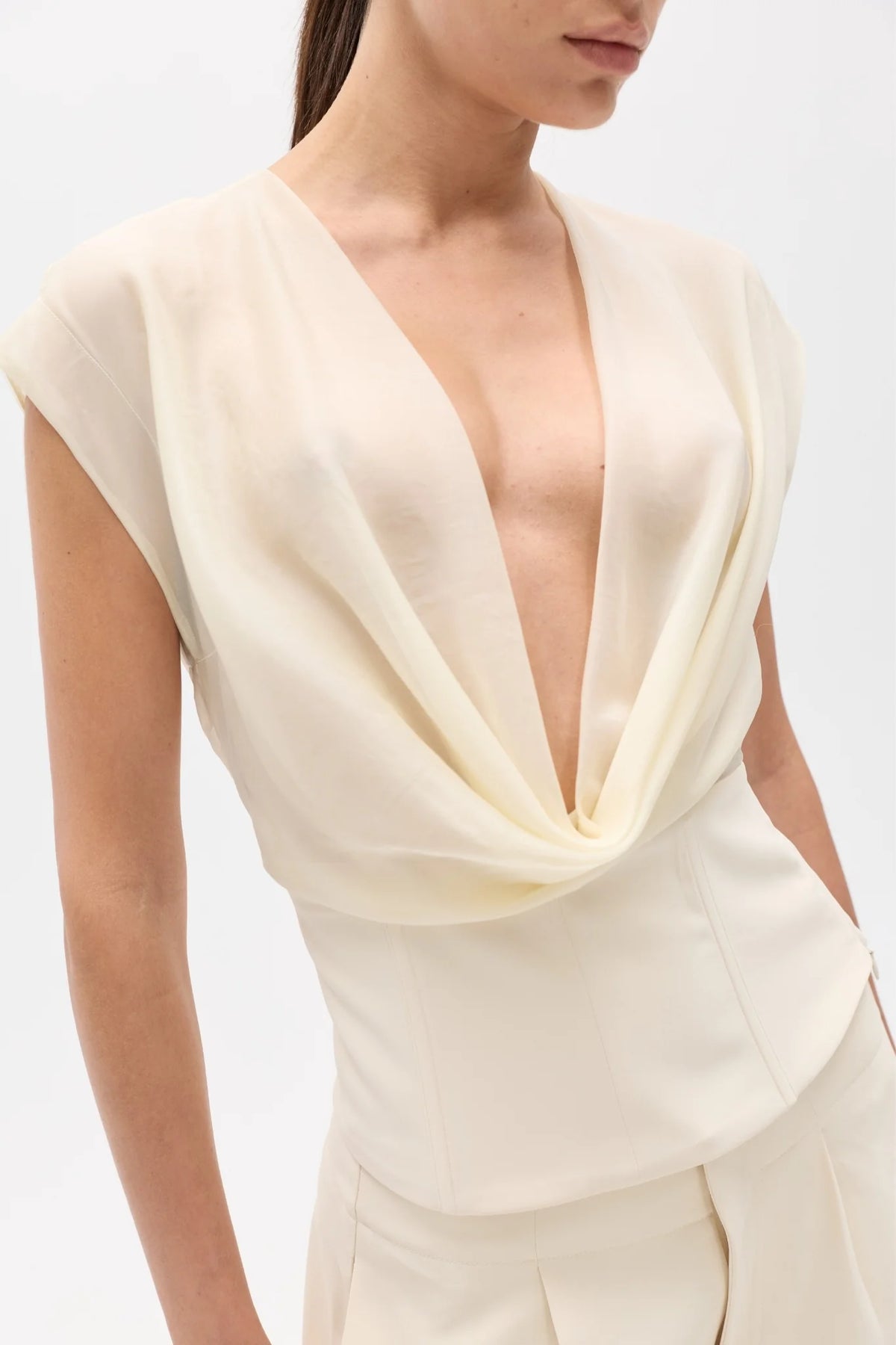 Elysian Collective Bayse Brand Tessie Top Ivory