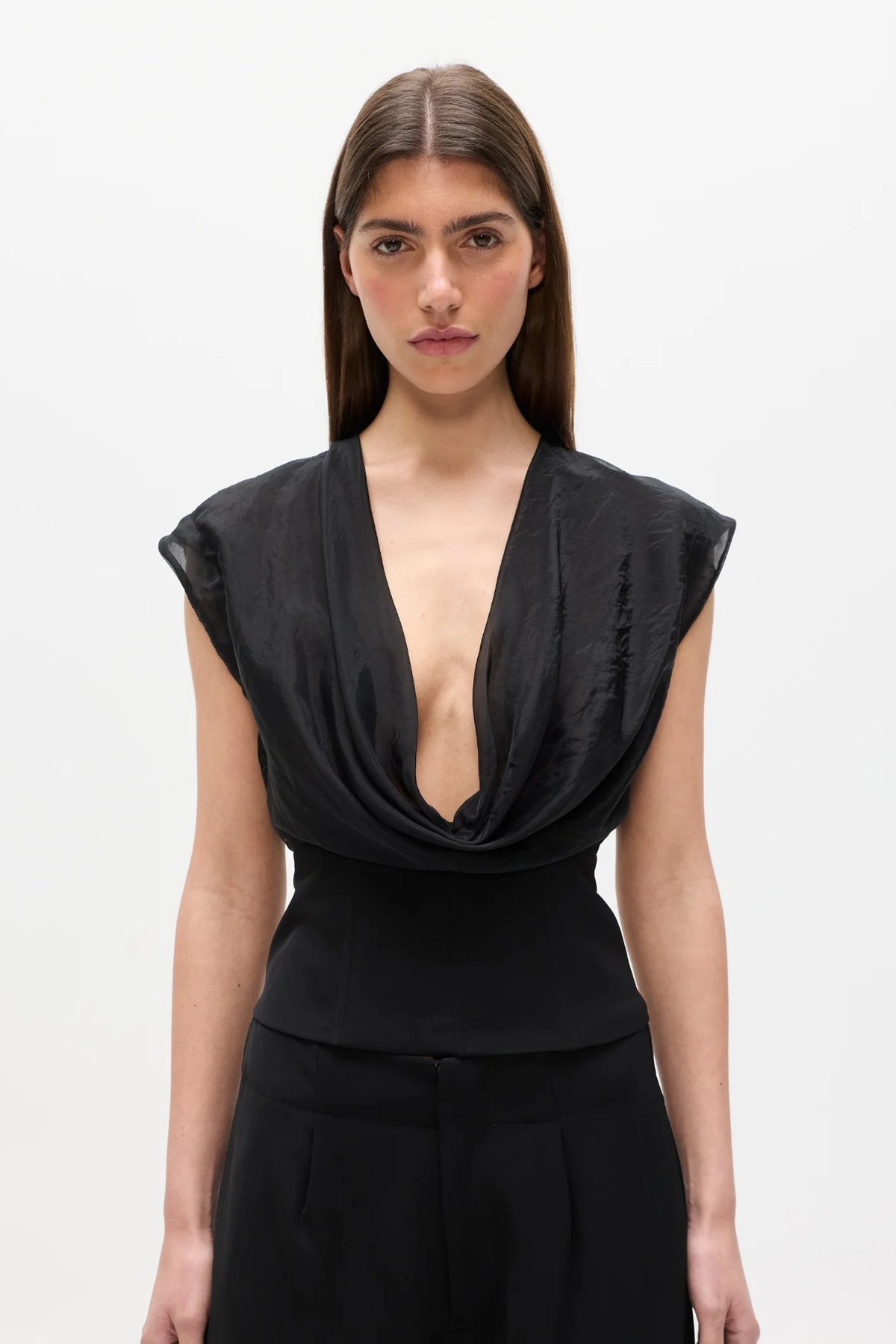 Elysian Collective Bayse Brand Tessie Top Black