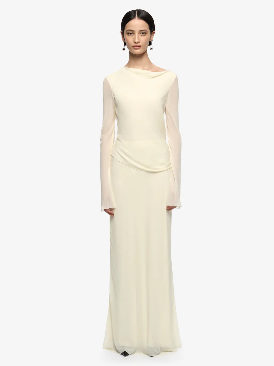 Elysian Collective Bec + Bridge Amanda Long Sleeve Maxi Dress Lemon Sorbet