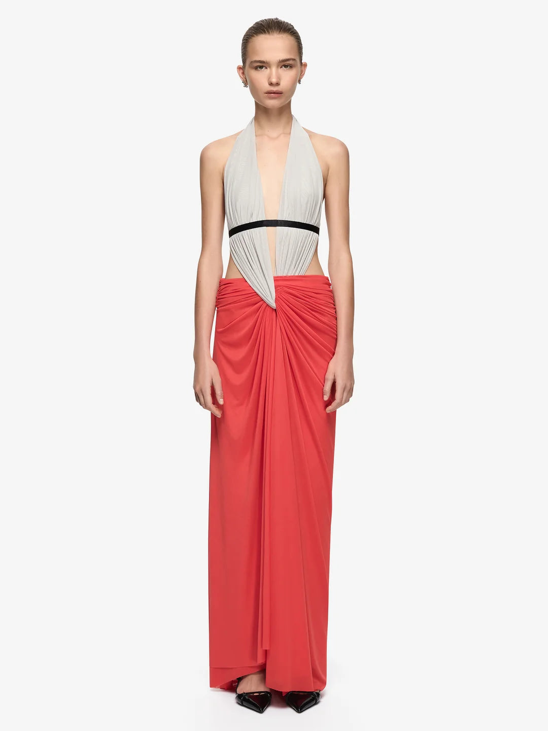 Elysian Collective Bec + Bridge Anaya Cut Out Maxi Dress Dove Grey Flame Black