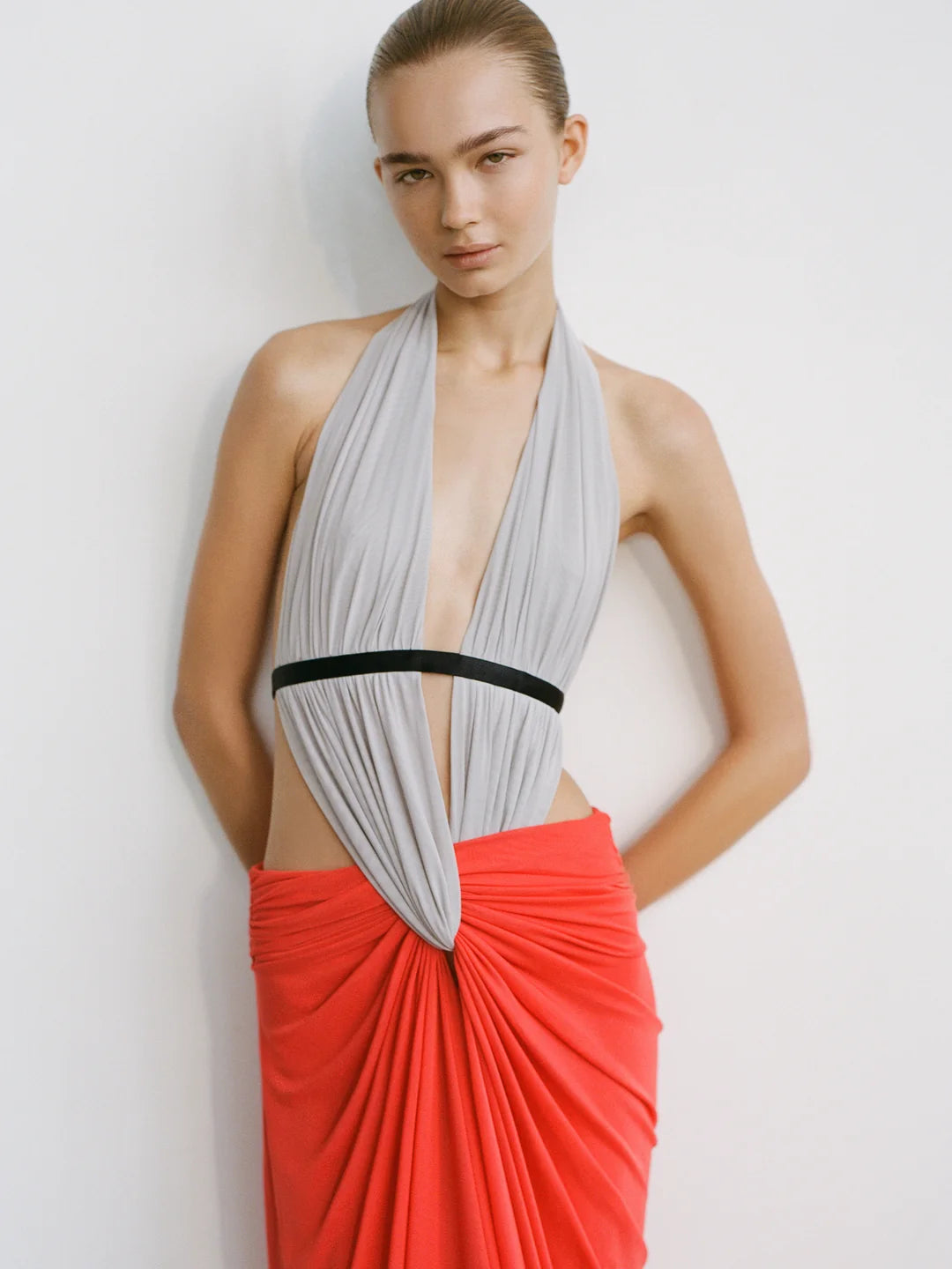 Elysian Collective Bec + Bridge Anaya Cut Out Maxi Dress Dove Grey Flame Black