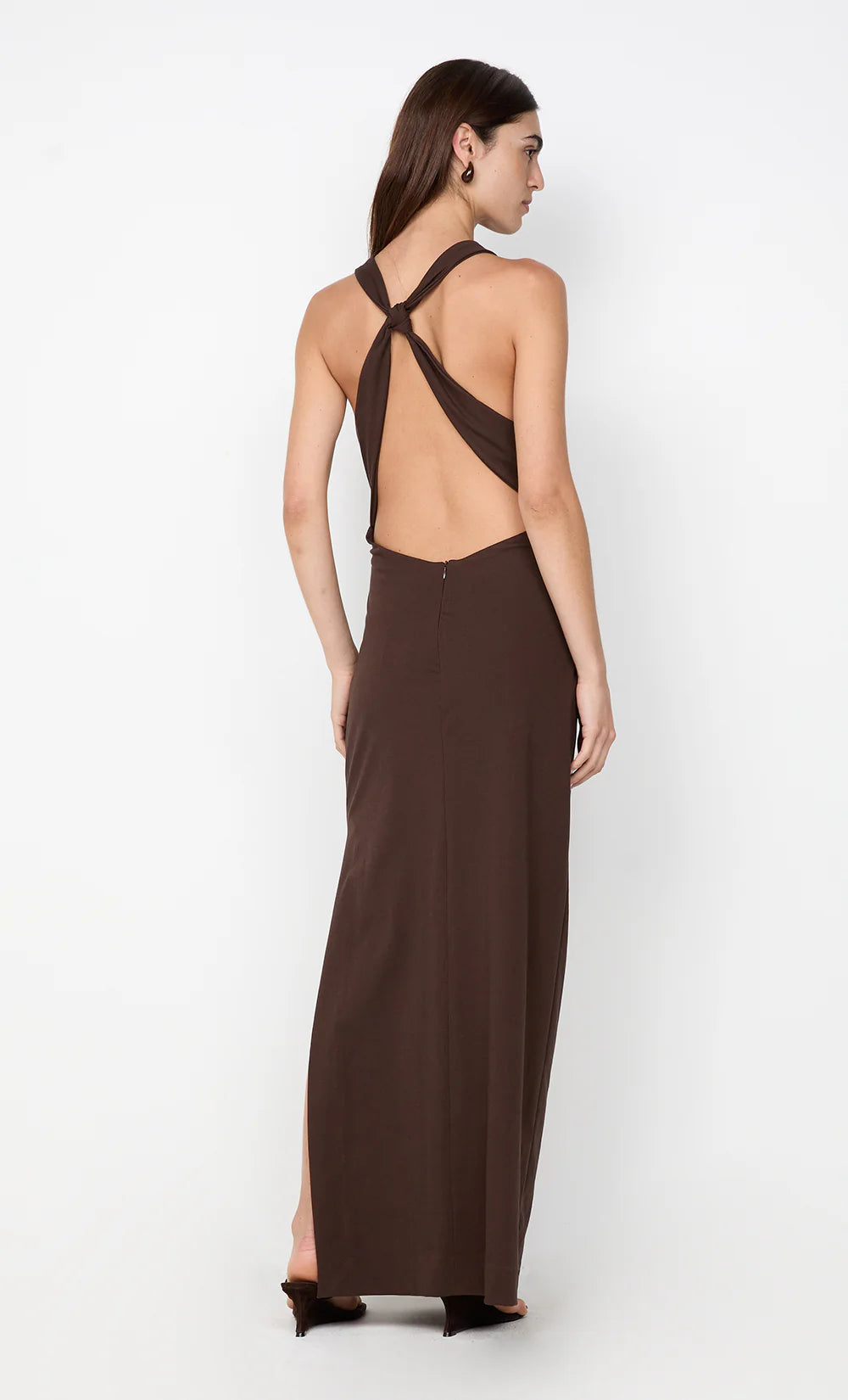 Elysian Collective Bec + Bridge Annetta Cowl Midi Dress Dark Chocolate