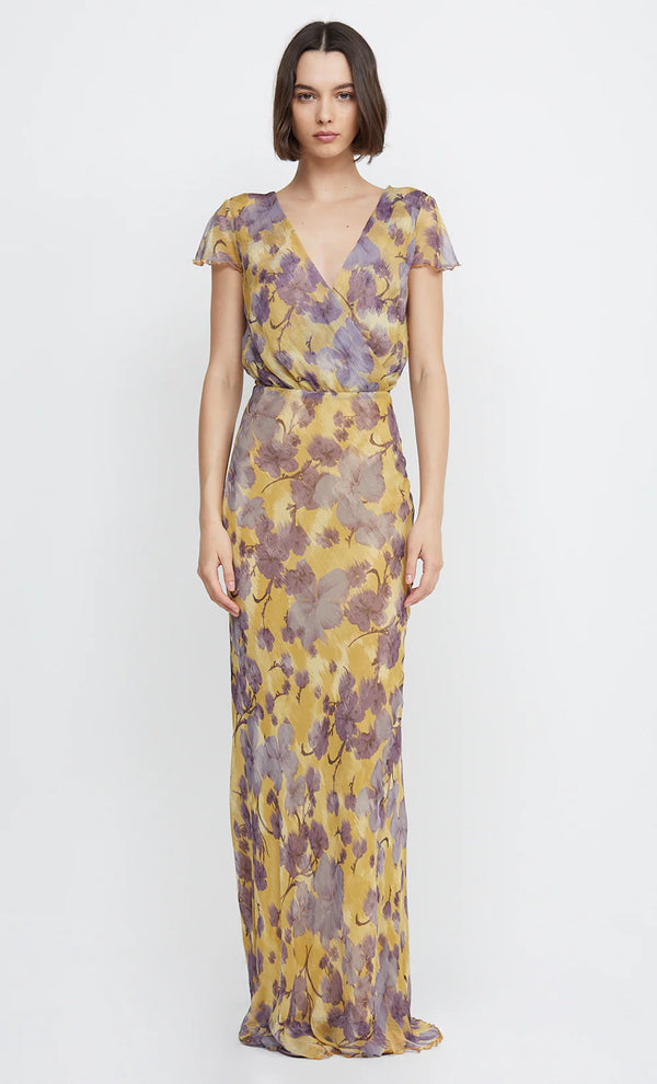 Elysian Collective Bec and Bridge Bernadette Wrap Maxi Dress Golden Violet