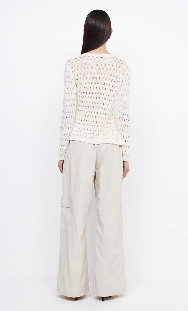 Elysian Collective Bec and Bridge Brooke Long Sleeve Asym Knit Top Ivory