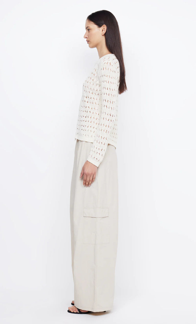Elysian Collective Bec and Bridge Brooke Long Sleeve Asym Knit Top Ivory