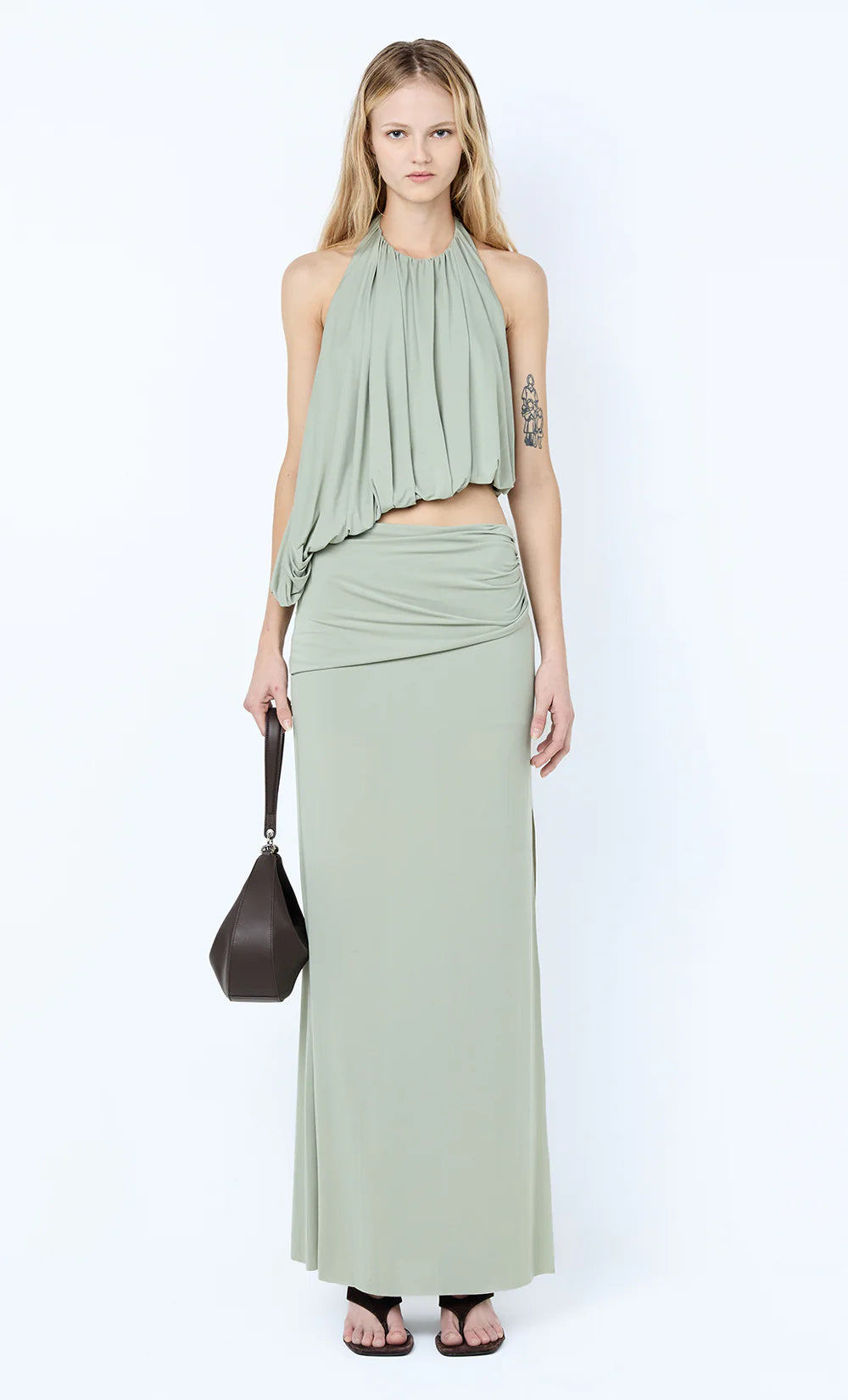 Elysian Collective Bec And Bridge Cadence Racer Maxi Dress Pistachio