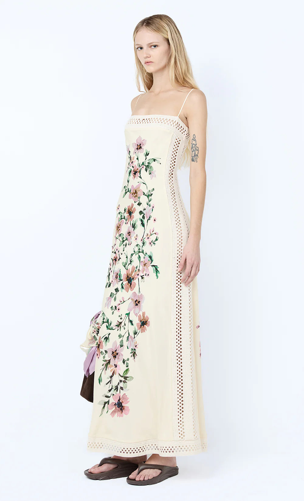 Elysian Collective Bec and Bridge Camelia Maxi Dress Cream Gardenia Floral