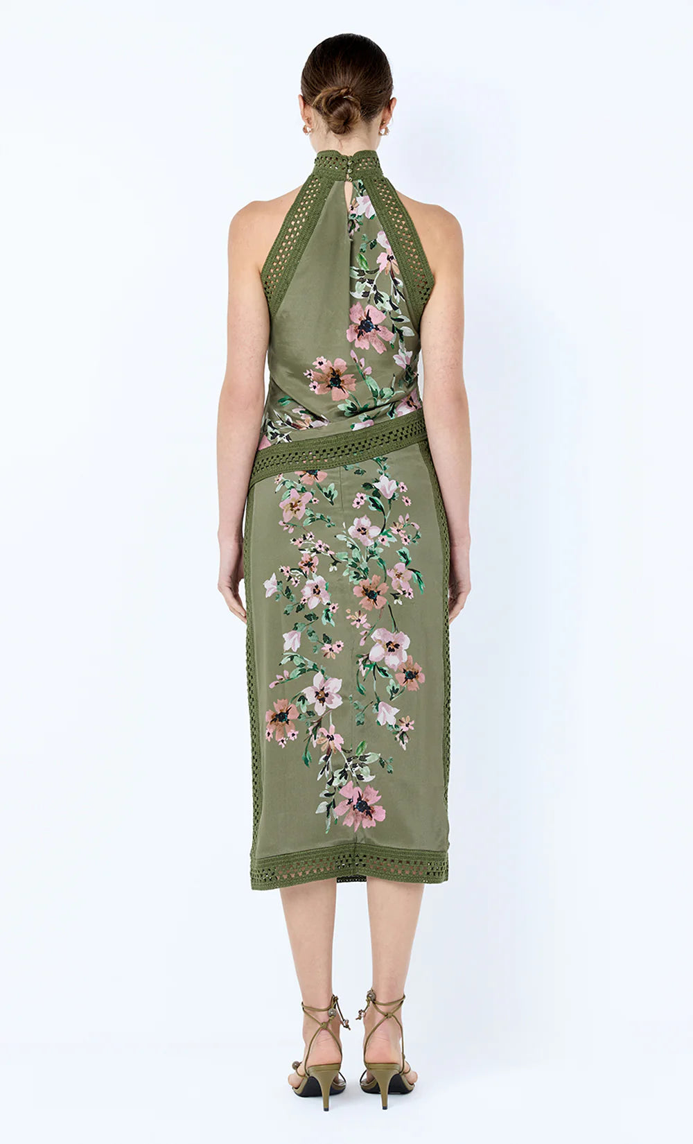 Elysian Collective Bec and Bridge Camelia Racer Top Olive Gardenia Floral