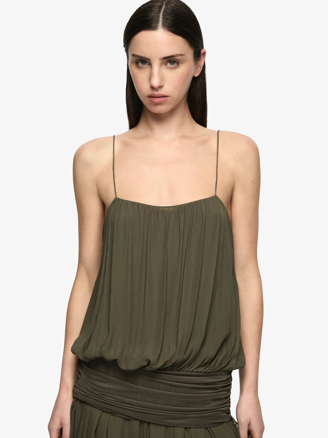 Elysian Collective Bec and Bridge Camille Blouson Dress Dark Twig