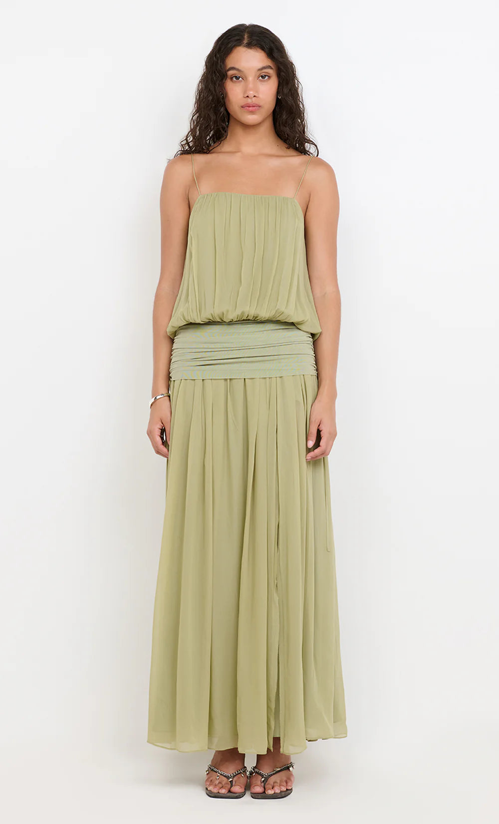 Elysian Collective Bec + Bridge Camille Blouson Dress Pistachio