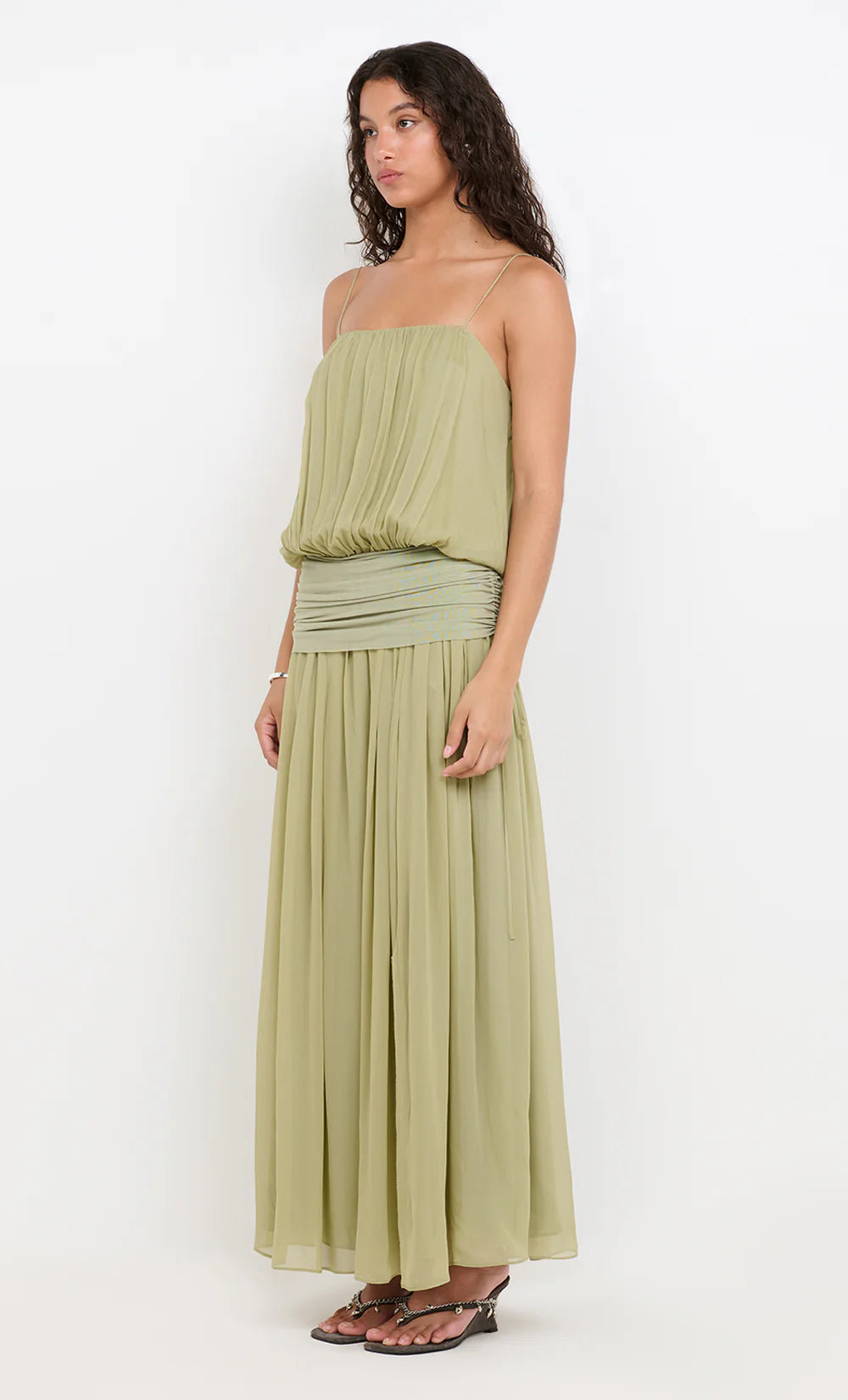 Elysian Collective Bec + Bridge Camille Blouson Dress Pistachio