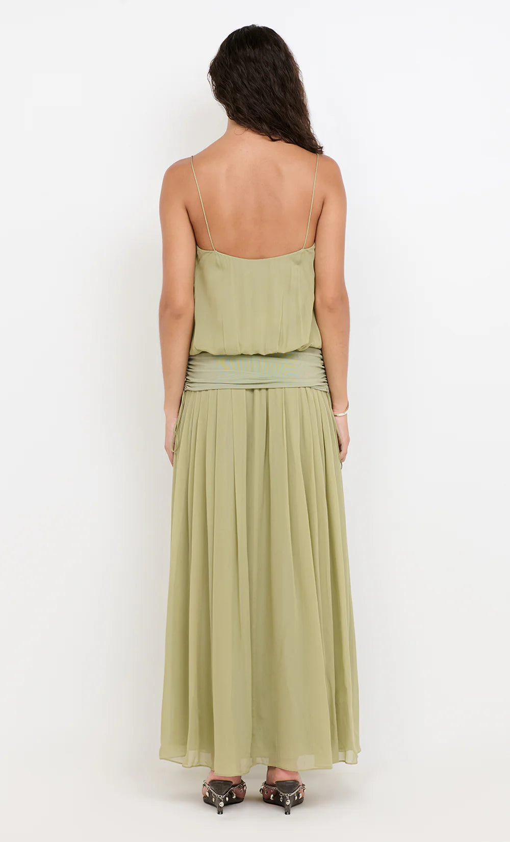 Elysian Collective Bec + Bridge Camille Blouson Dress Pistachio