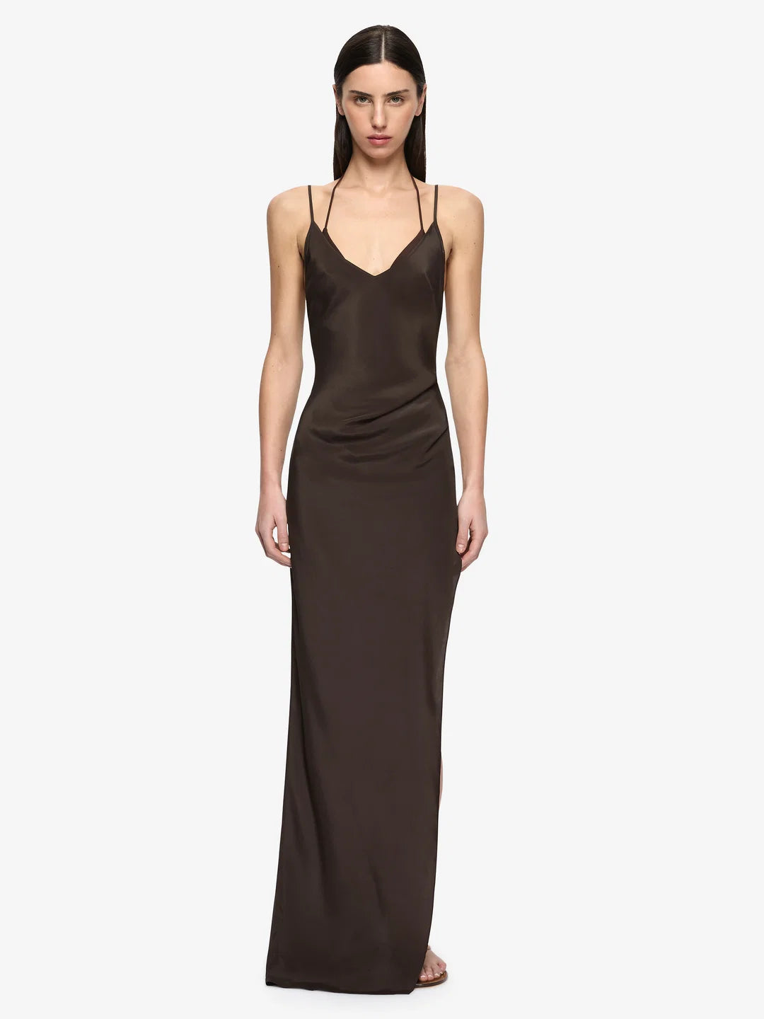 Elysian Collective Bec + Bridge Clio Layered Maxi Dress Bitter Choc Azure Blue