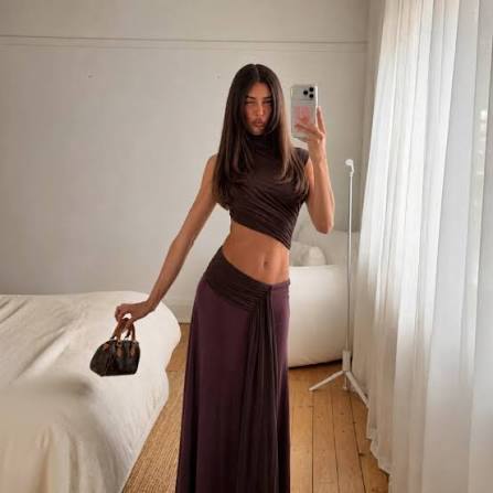 Elysian Collective Bec + Bridge Conni Maxi Dress Aubergine Dark Choc
