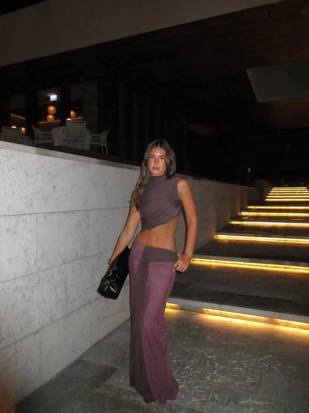 Elysian Collective Bec + Bridge Conni Maxi Dress Aubergine Dark Choc