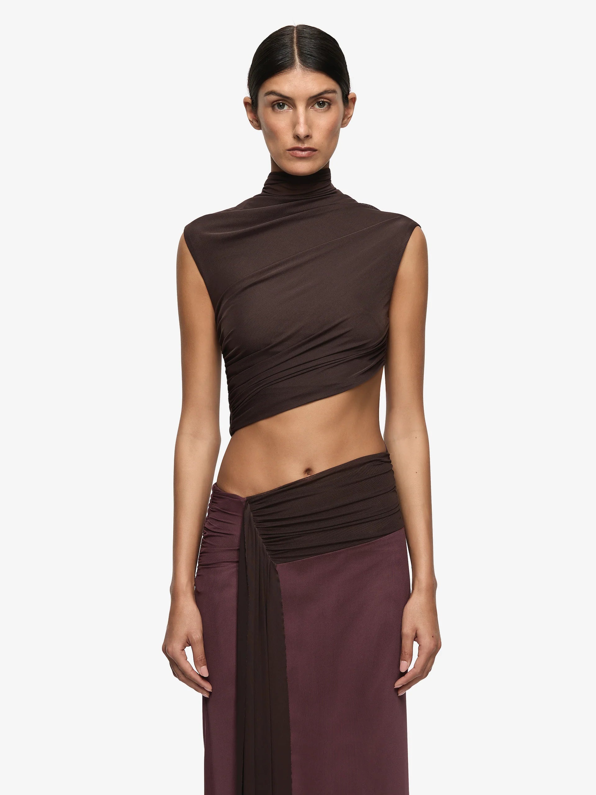 BEC + BRIDGE - CONNI MAXI DRESS (AUBERGINE/DARK CHOC)