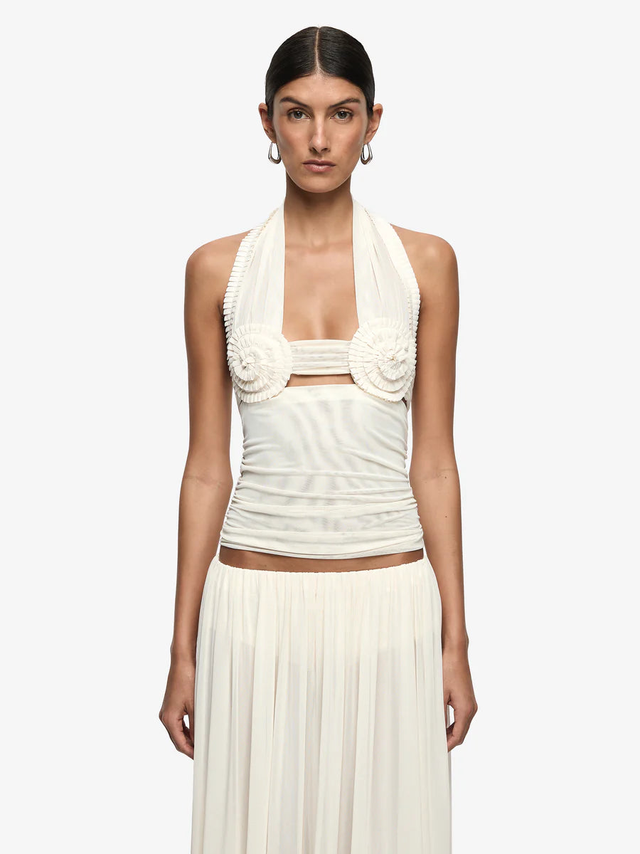 Elysian Collective Bec + Bridge Dante Spiral Halter Top Buttercream