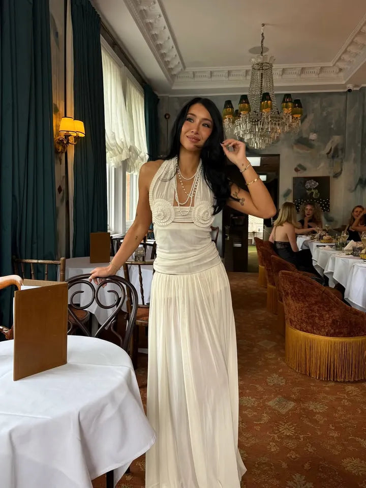 Elysian Collective Bec + Bridge Dante Spiral Halter Top Buttercream