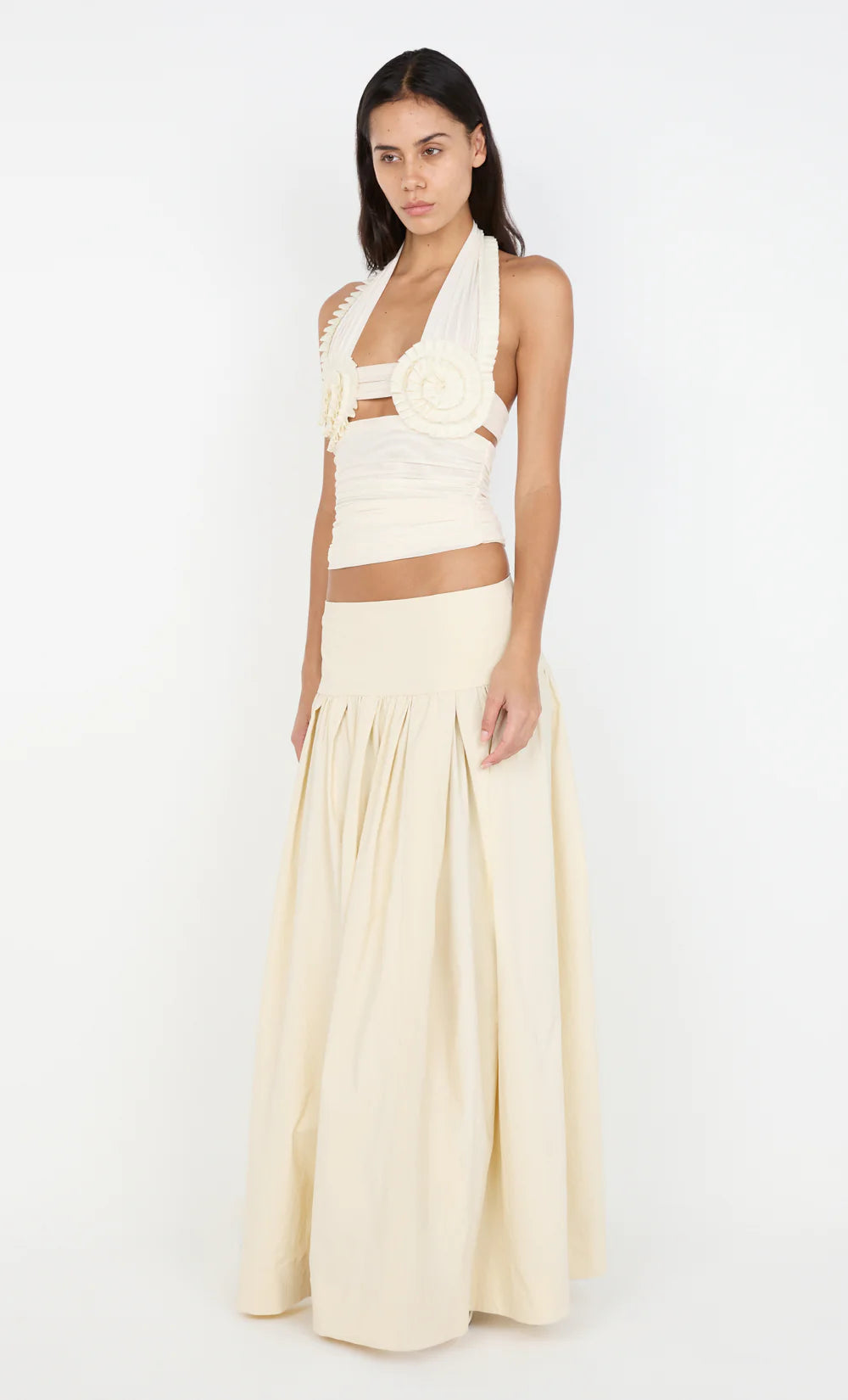 Elysian Collective Bec + Bridge Dante Split Maxi Skirt Buttercream