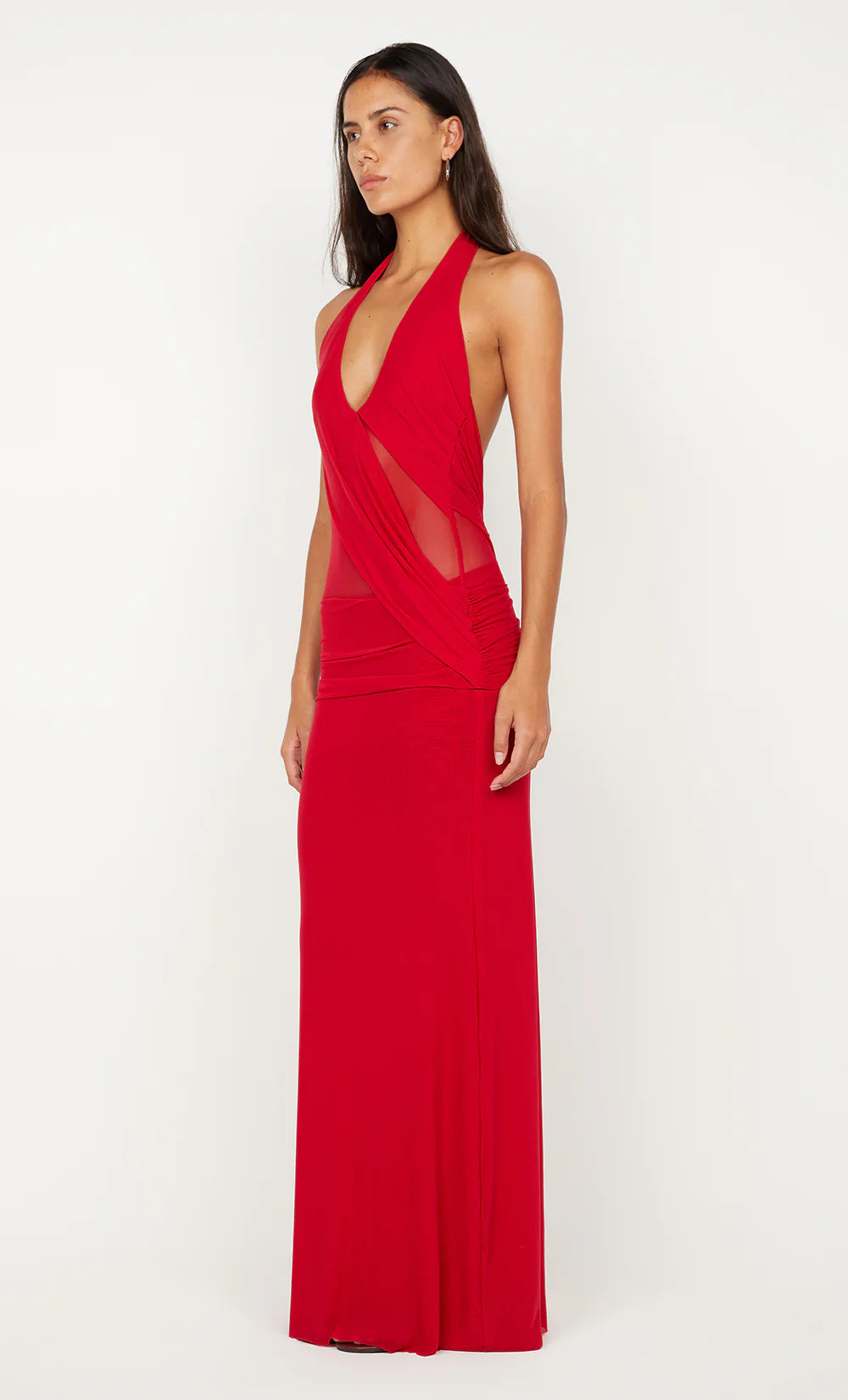 Elysian Collective Bec and Bridge Deija Halter Maxi Dress Strawberry