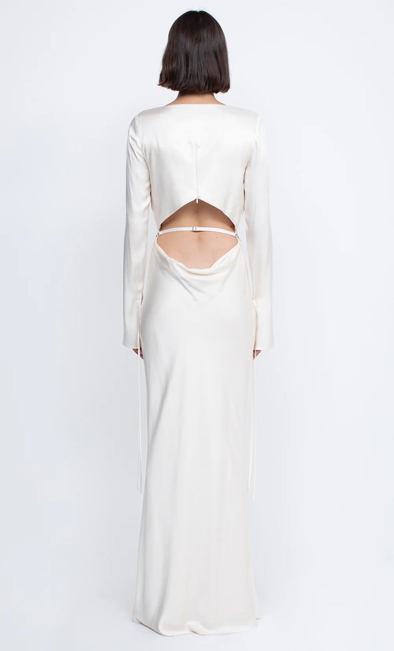 Bec and bridge 2025 long sleeve silk dress