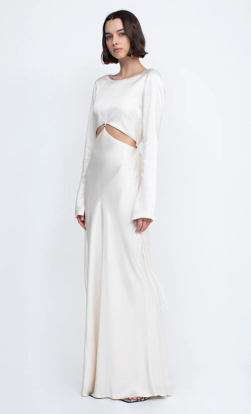 Elysian Collective Bec and Bridge Diamond Days Long Sleeve Maxi Dress Ivory