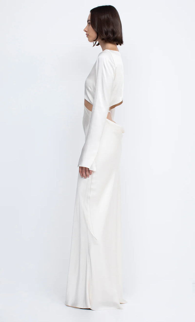 Elysian Collective Bec and Bridge Diamond Days Long Sleeve Maxi Dress Ivory