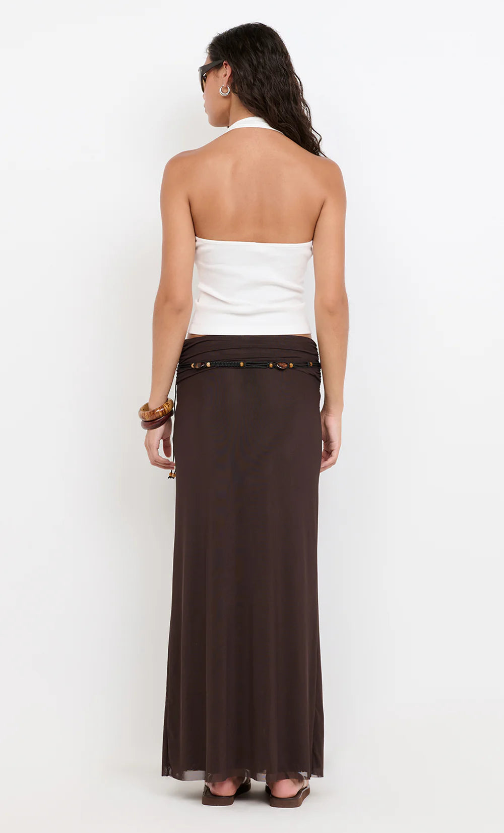 Elysian Collective Bec and Bridge Eva Maxi Skirt Dark Chocolate