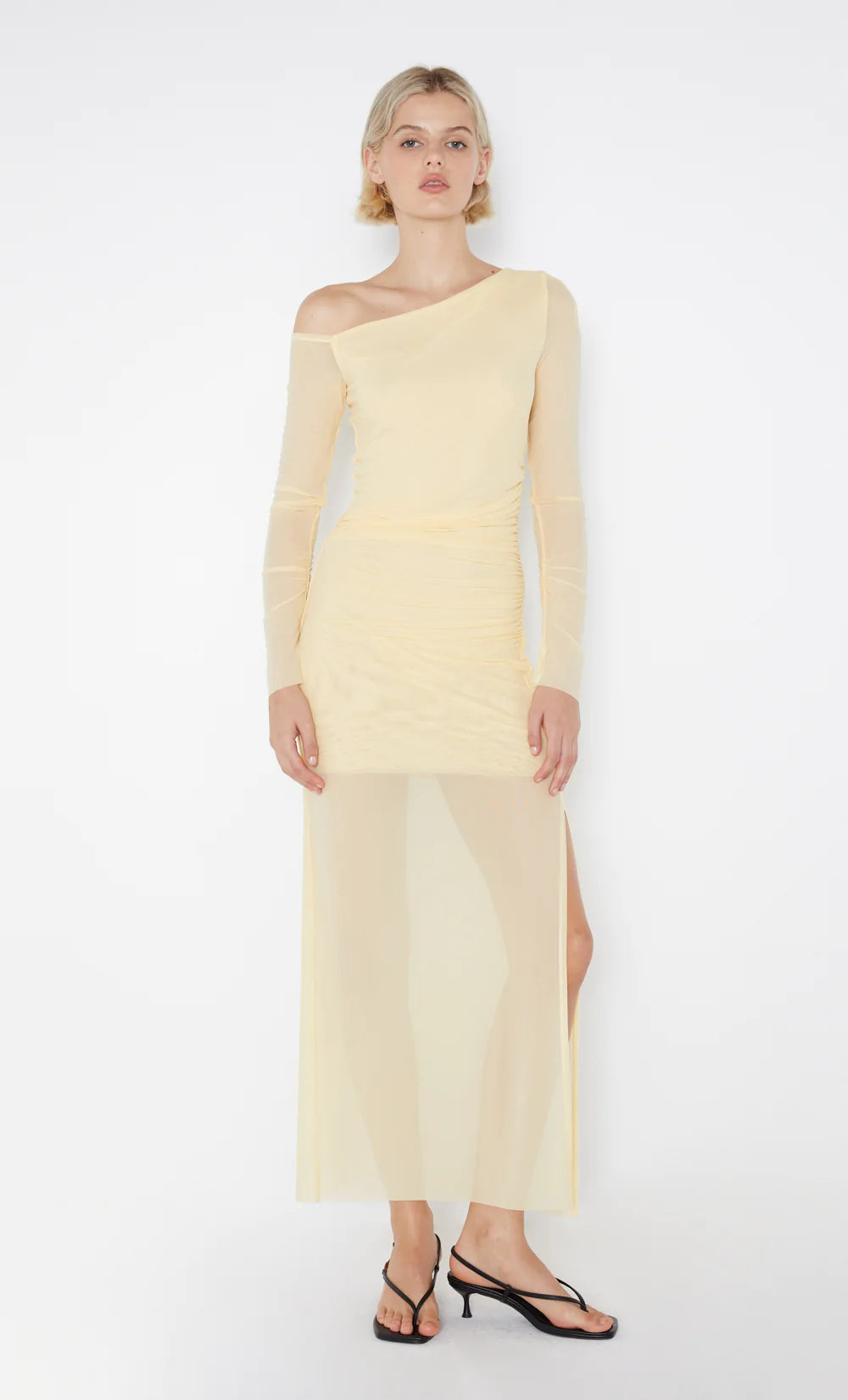 Elysian Collective Bec and Bridge Fae Asym Long Sleeve Dress Butter Yellow