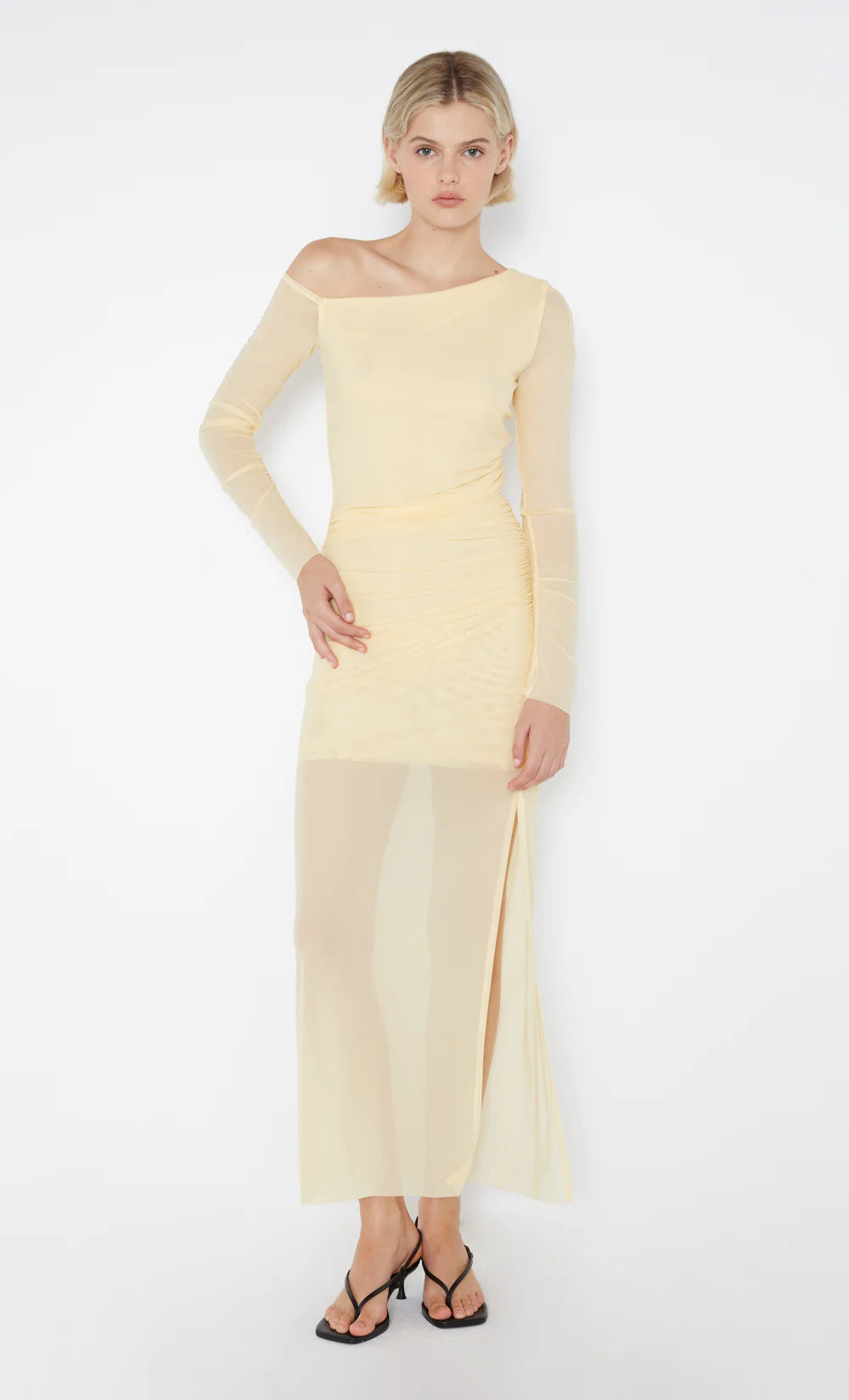 Elysian Collective Bec and Bridge Fae Asym Long Sleeve Dress Butter Yellow