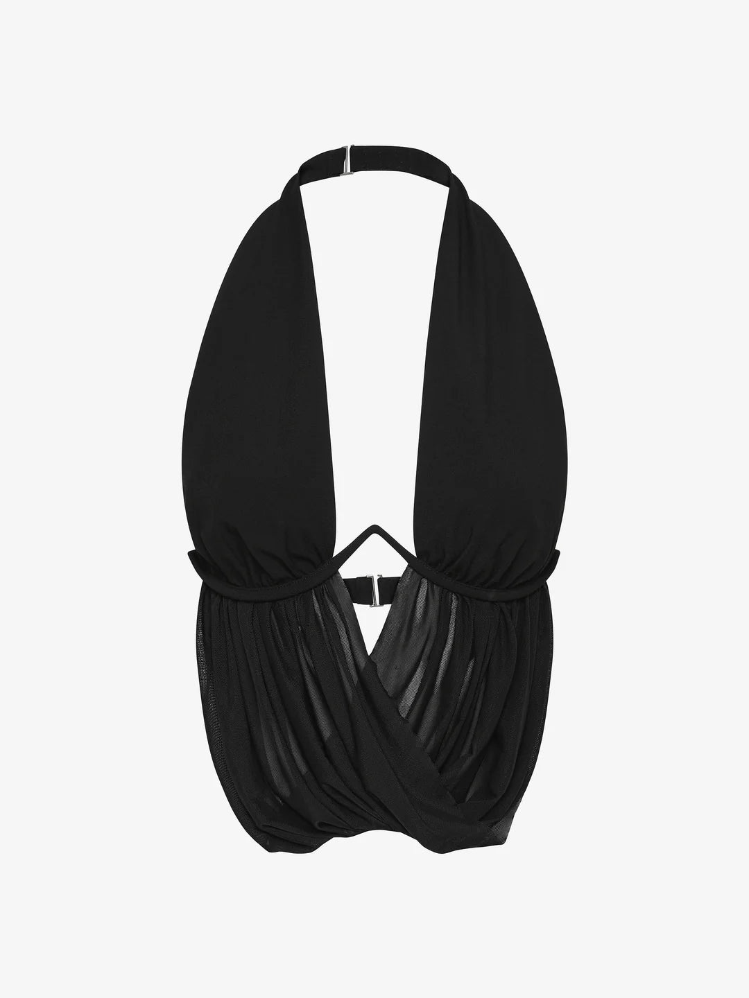 Elysian Collective Bec + Bridge Henley Drape Top Black