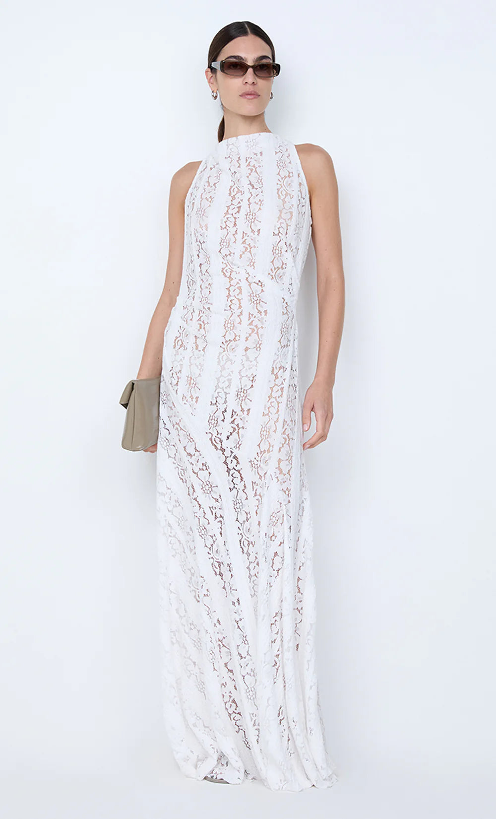 BEC + BRIDGE - HENRIETTA HIGH NECK MAXI DRESS (WHITE)
