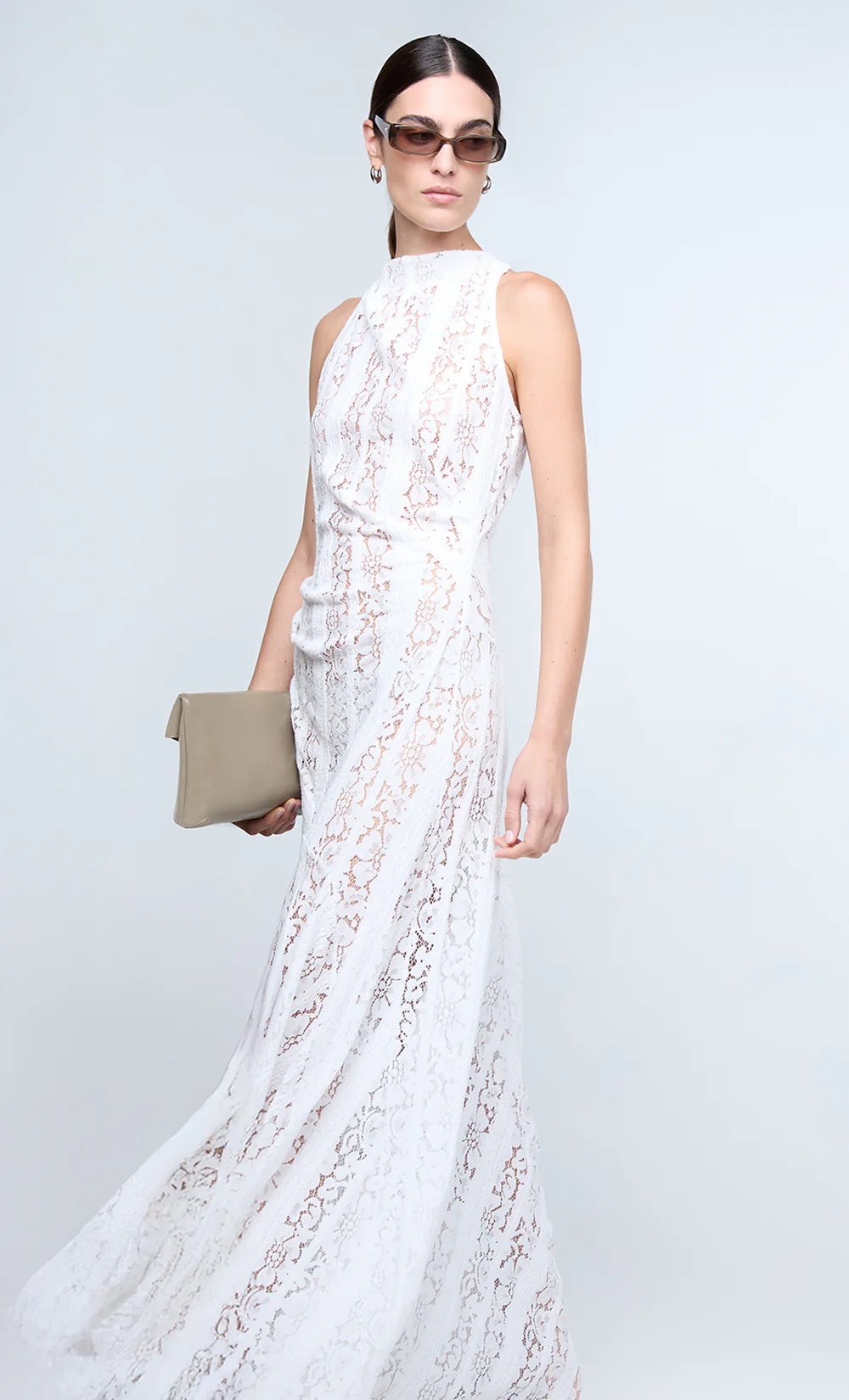 BEC + BRIDGE - HENRIETTA HIGH NECK MAXI DRESS (WHITE)