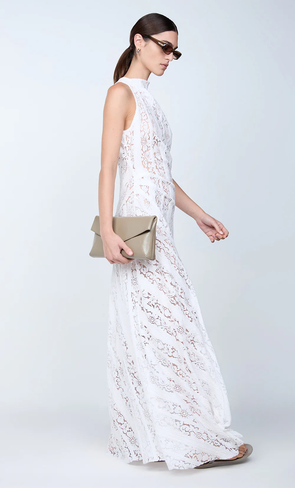 BEC + BRIDGE - HENRIETTA HIGH NECK MAXI DRESS (WHITE)