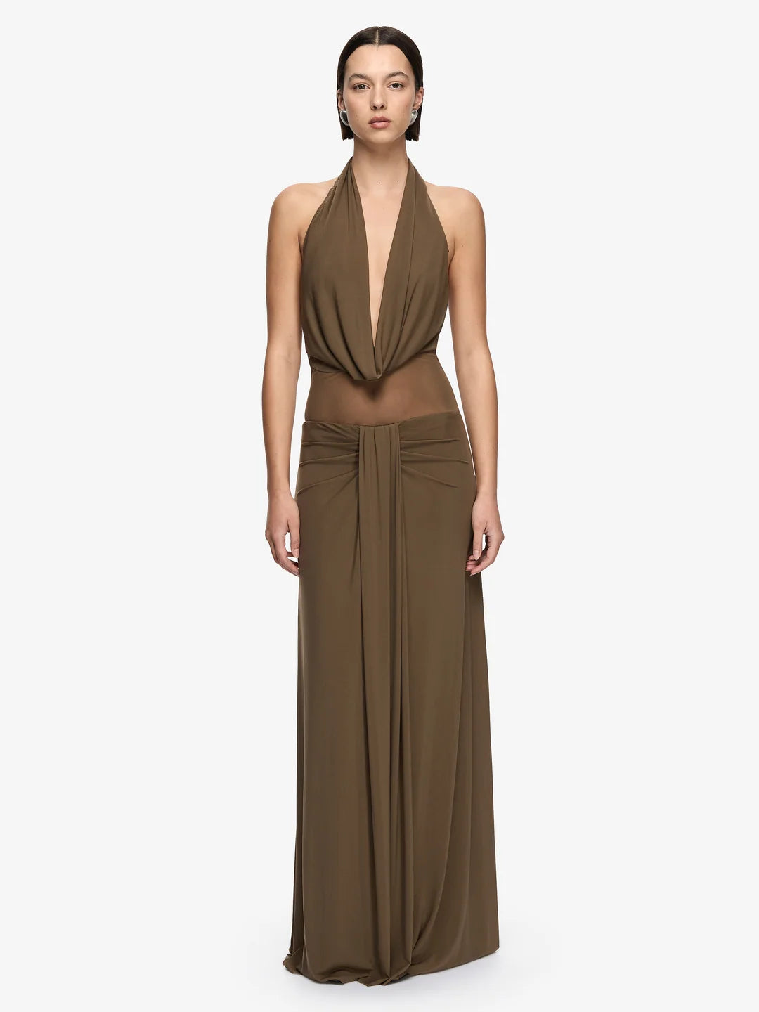 Elysian Collective Bec And Bridge Isora Halter Maxi Dress Latte