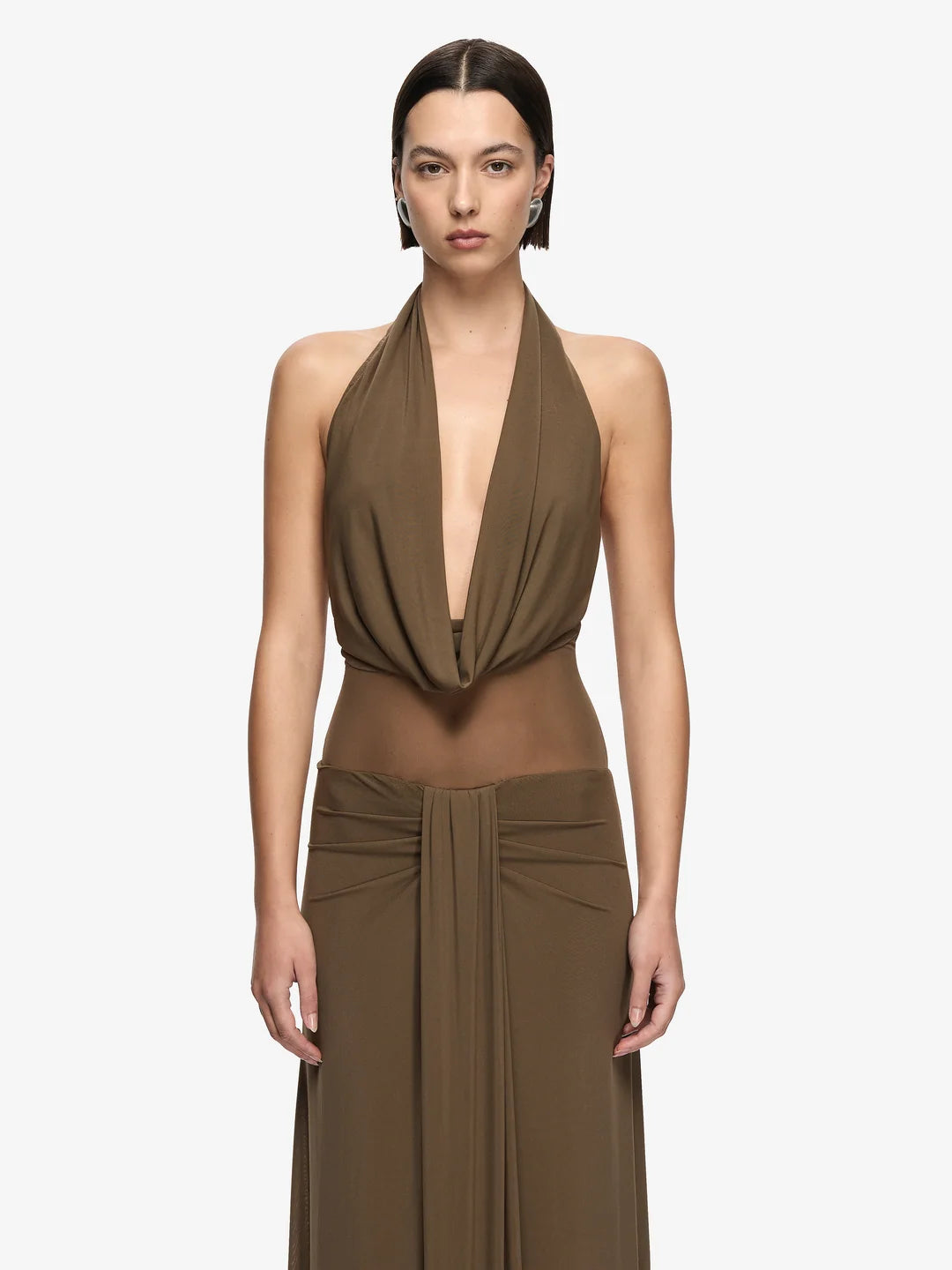 Elysian Collective Bec And Bridge Isora Halter Maxi Dress Latte