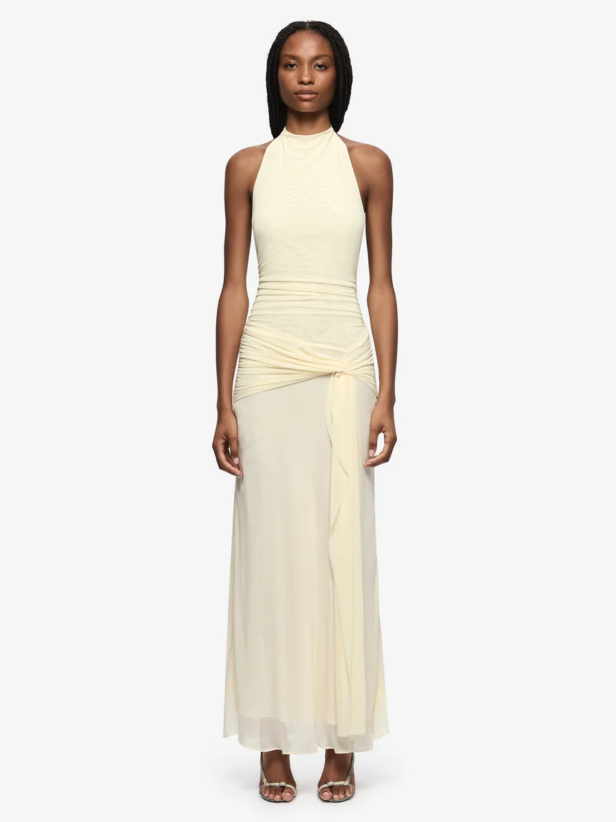 Elysian Collective Bec + Bridge Jasmin Halter Dress Lemon Sorbet