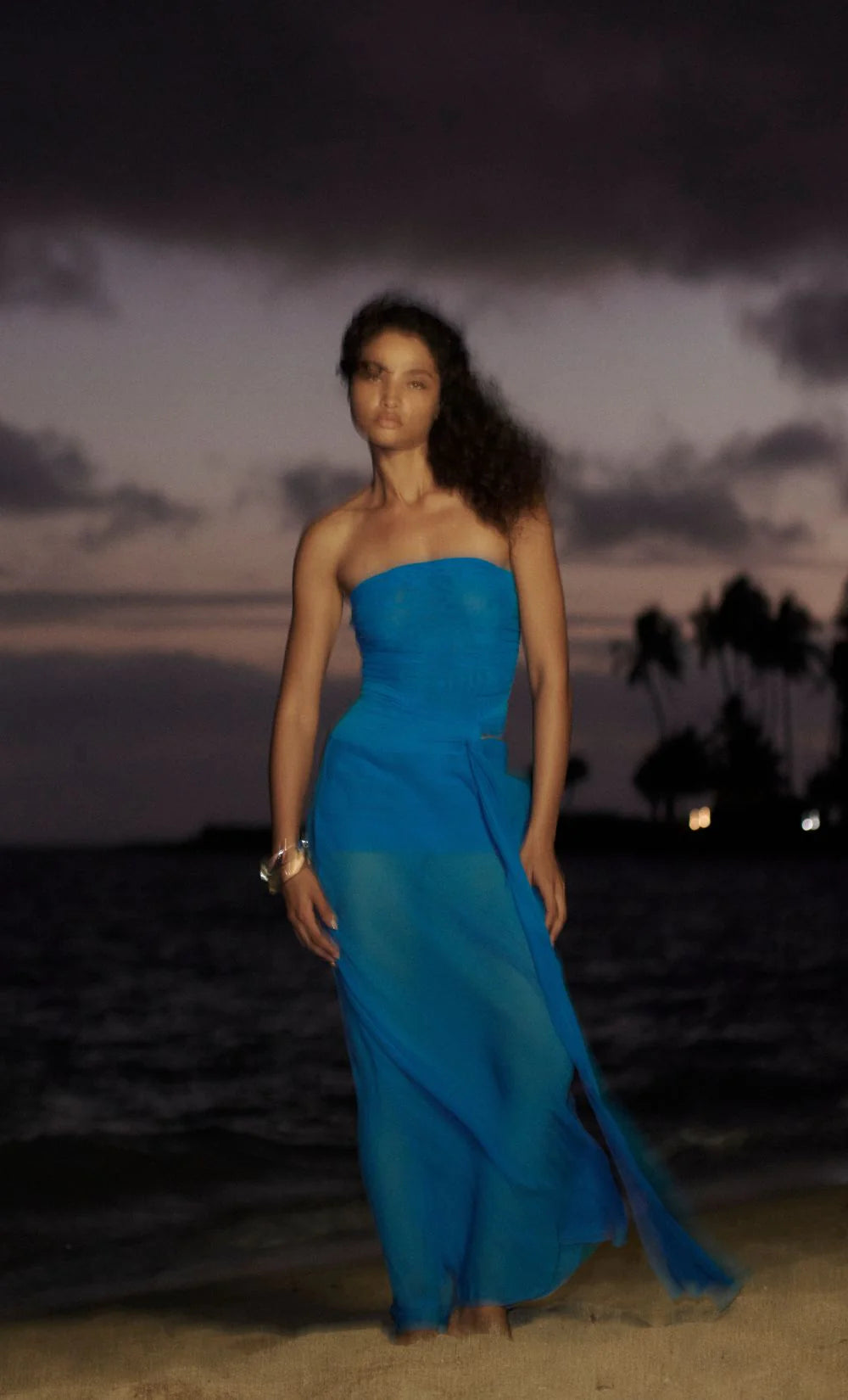 Elysian Collective Bec and Bridge Jehnaya Strapless Maxi Dress Aster Blue