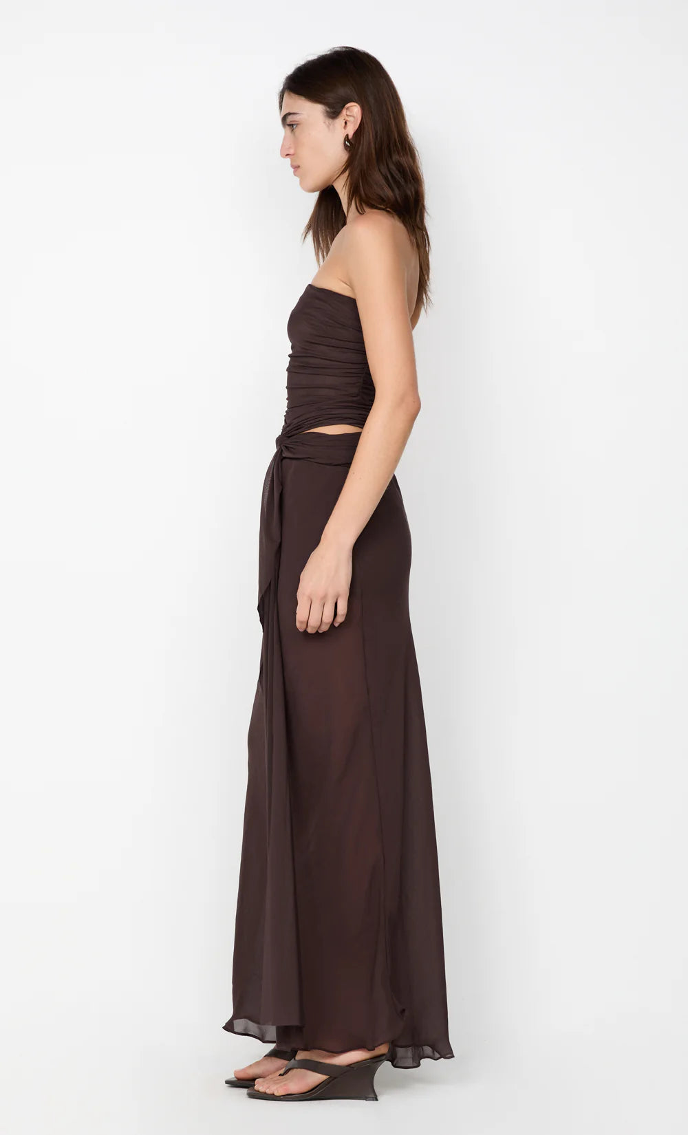 Elysian Collective Bec And Bridge Jehnaya Strapless Dress Dark Chocolate