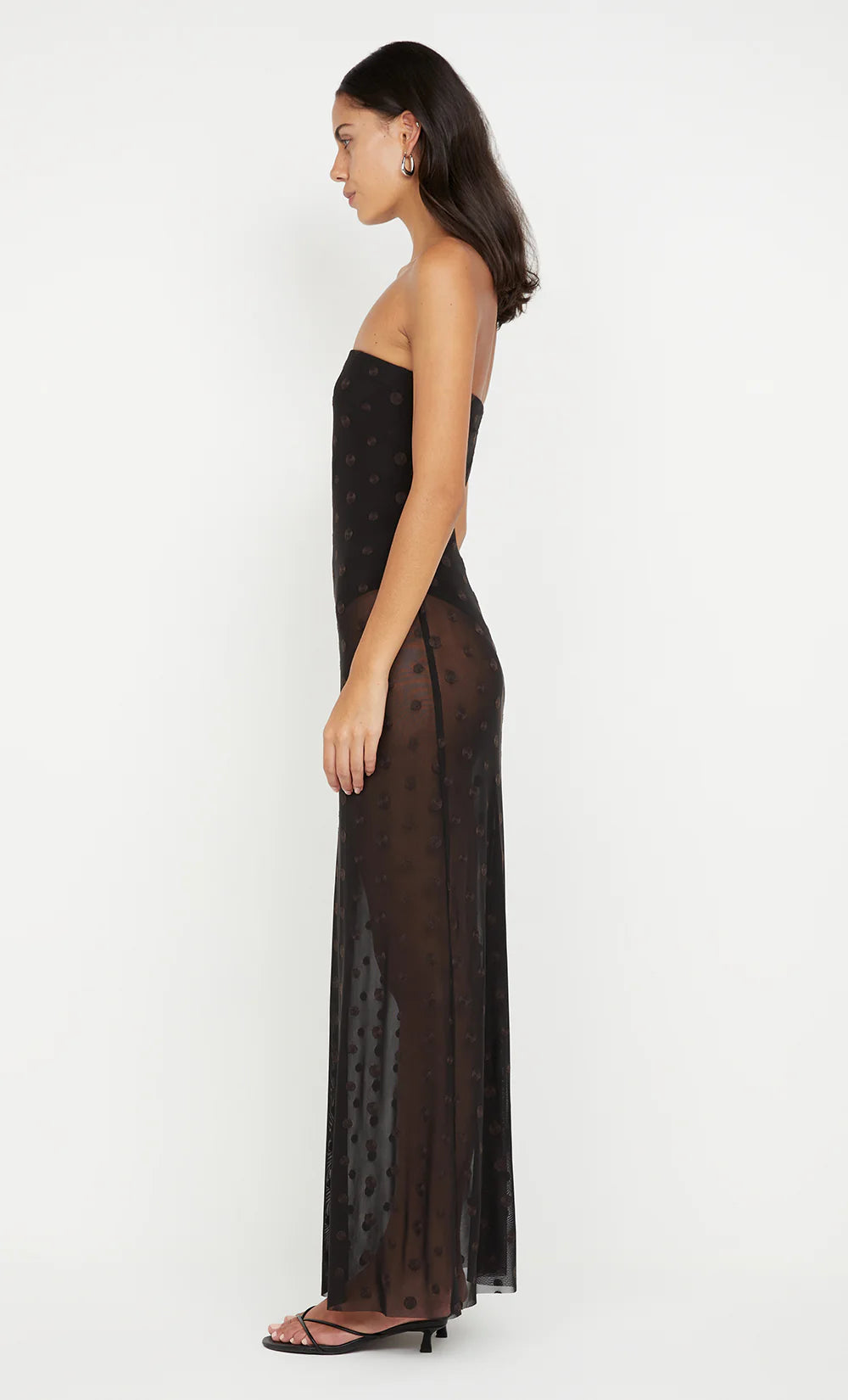 Elysian Collective Bec and Bridge Karla Strapless Maxi Dress Black Choc Spot
