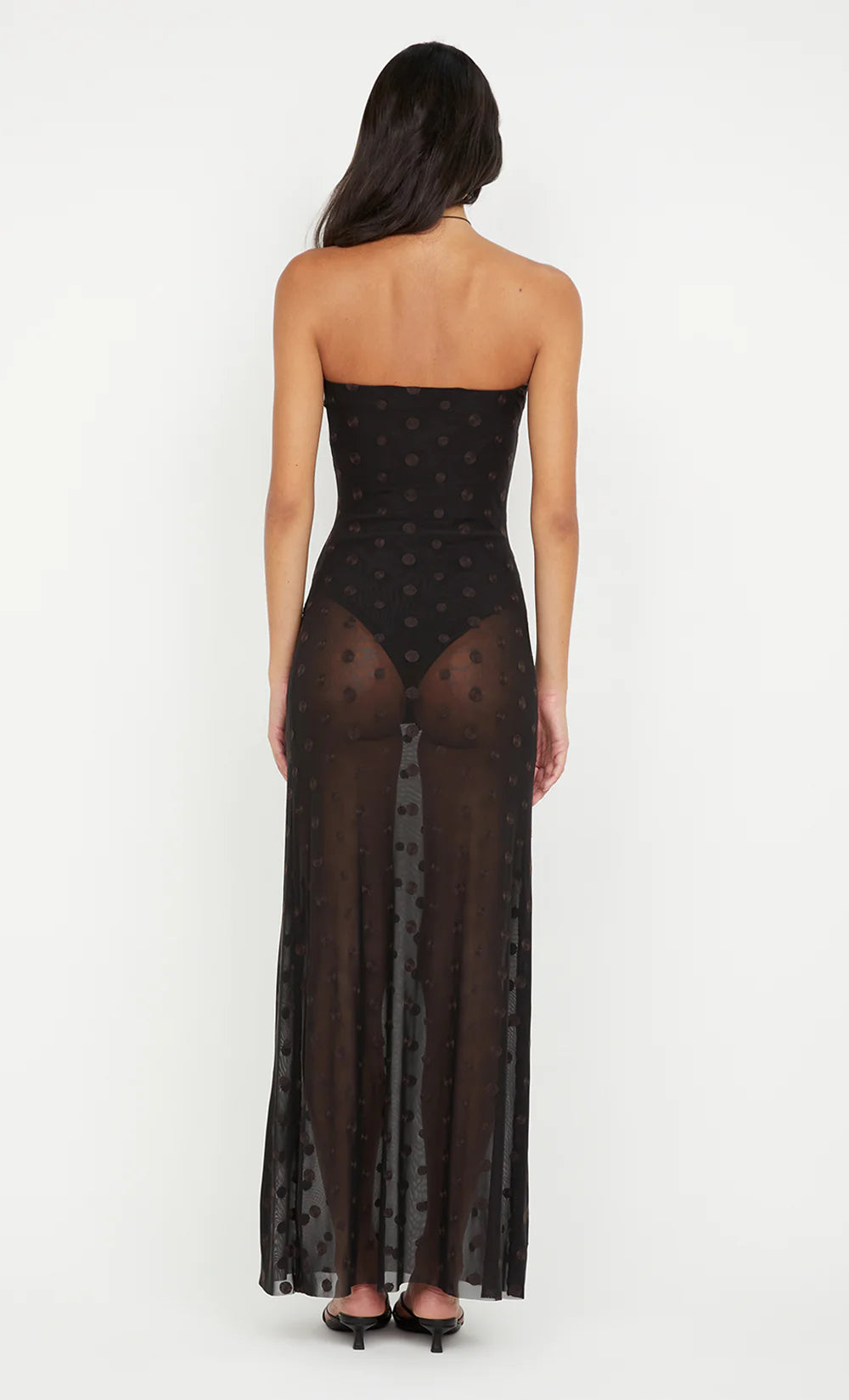 Elysian Collective Bec and Bridge Karla Strapless Maxi Dress Black Choc Spot