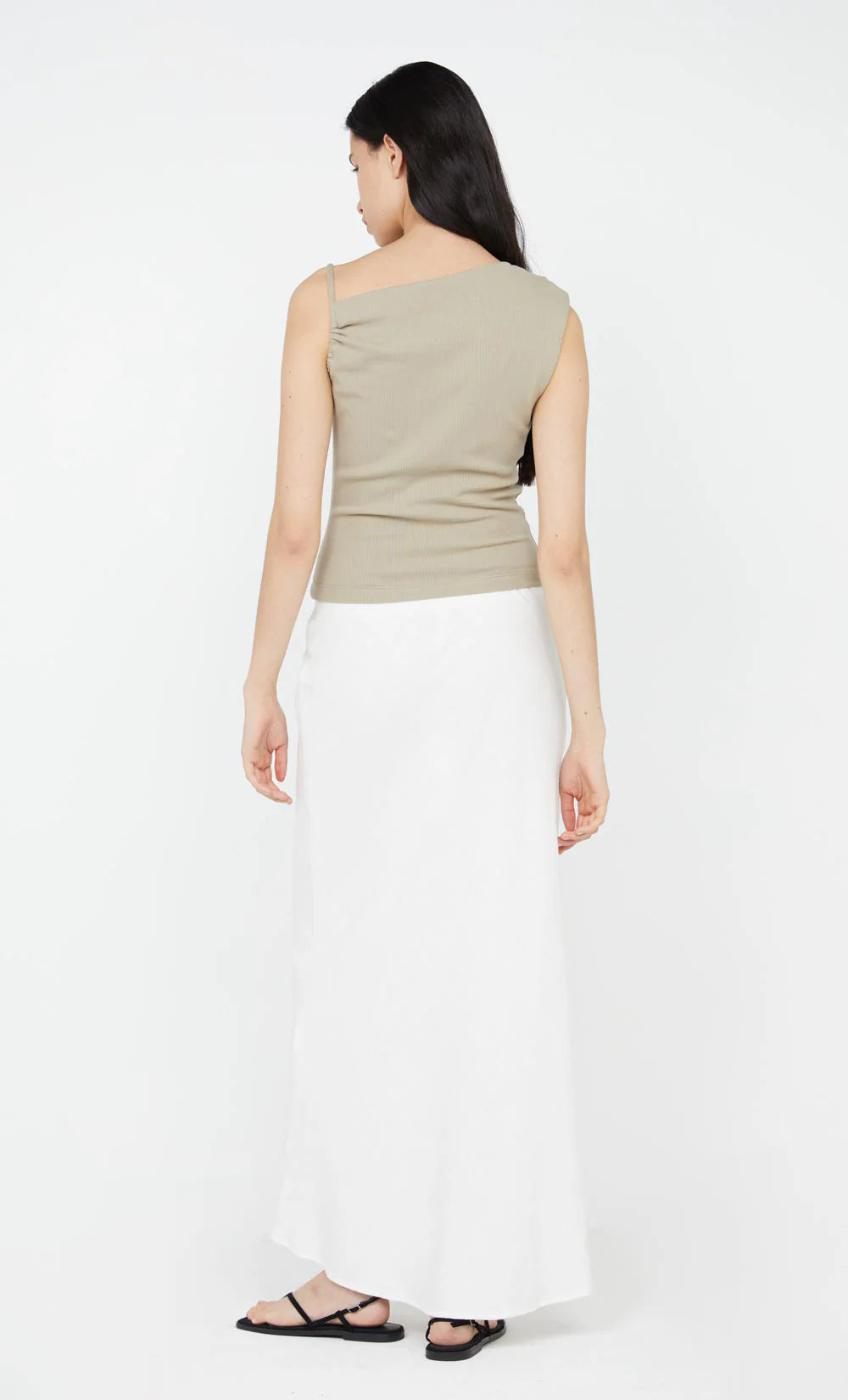 Elysian Collective Bec and Bridge Leila Asym Tank Top Taupe