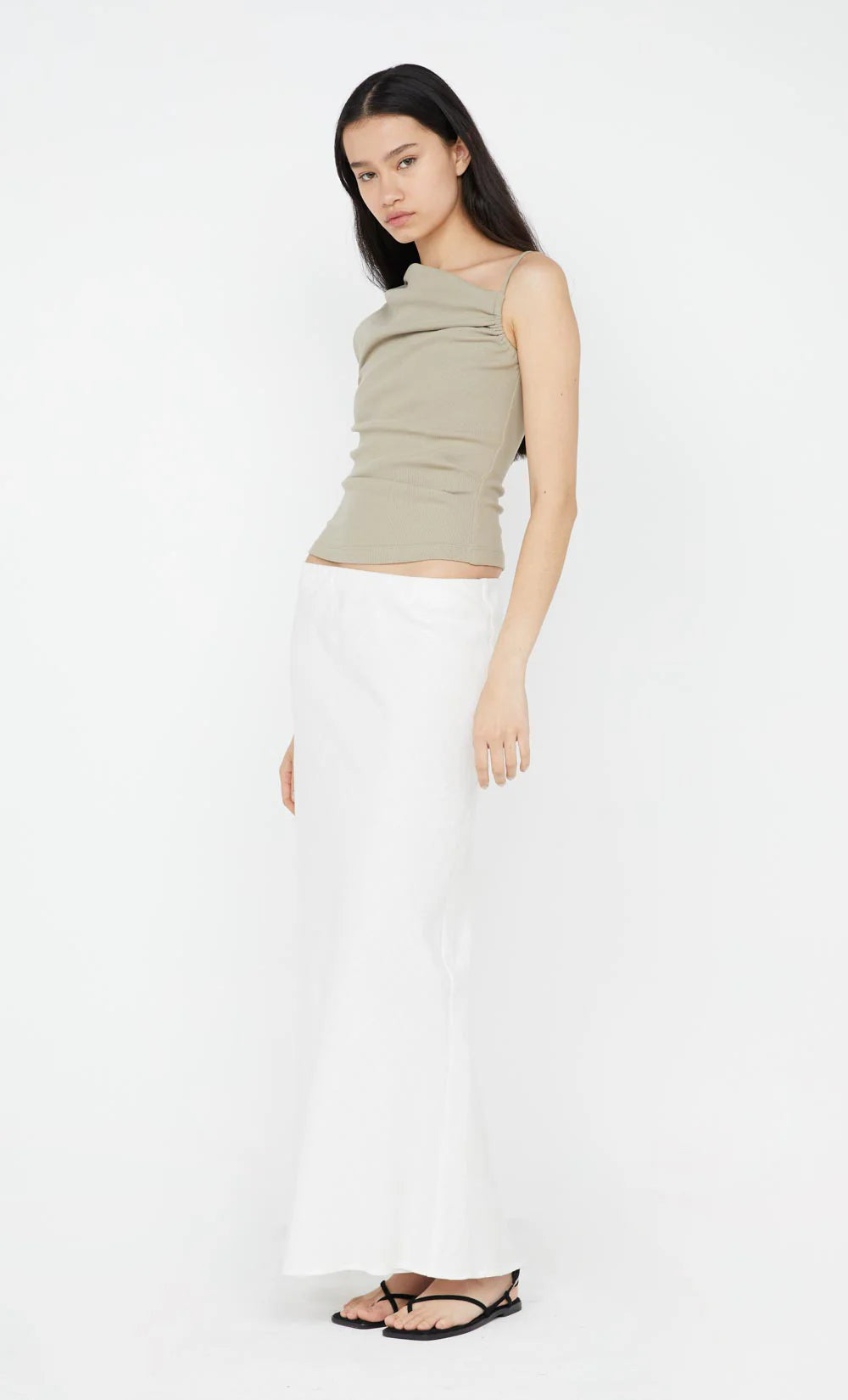 Elysian Collective Bec and Bridge Leila Asym Tank Top Taupe