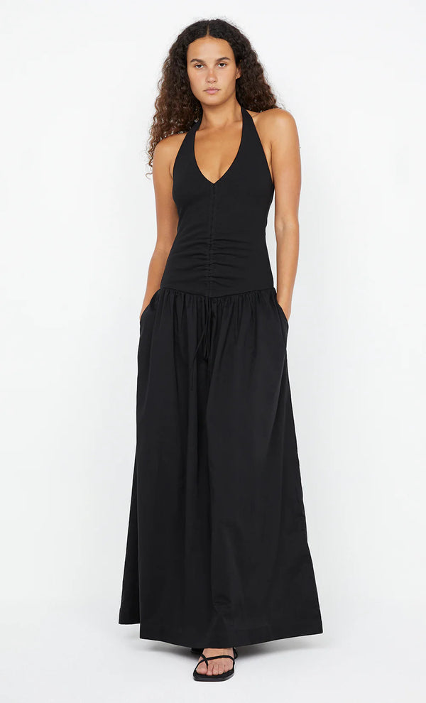 Elysian Collective Bec and Bridge Leila Halter Dress Black