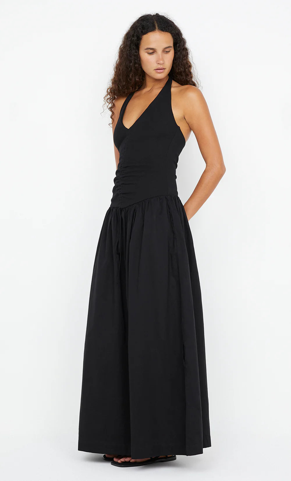 Elysian Collective Bec and Bridge Leila Halter Dress Black